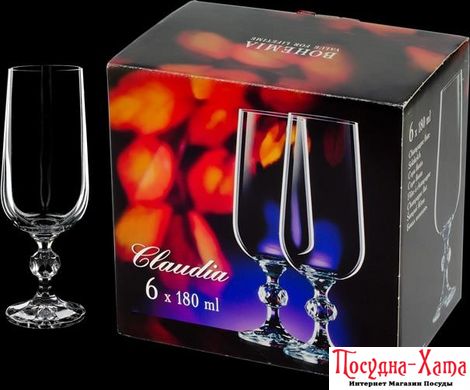 Бокал шампанское набор 6х180 мл. Claudia BOHEMIA - b40149/180 b40149/180 фото
