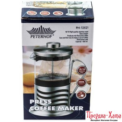 PETERHOF Френч-пресс кофе, чай 600 мл.PH12521 PH12521 фото