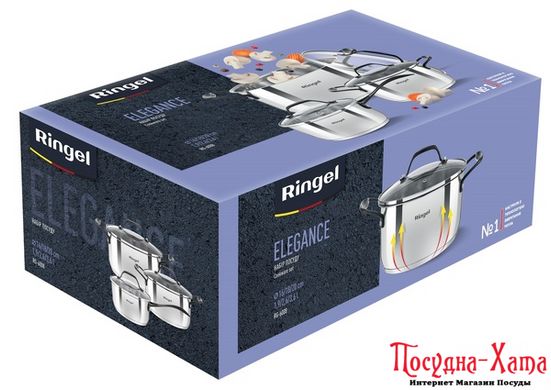ware RINGEL Elegance набор кастрюль 6 пр. (1.3л + 2.7л. + 5.3л) (RG-6008)
