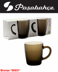 Кружка чайна набор 2х350мл PASABAHCE Basic Bronze - 55531-1BR, В наявності