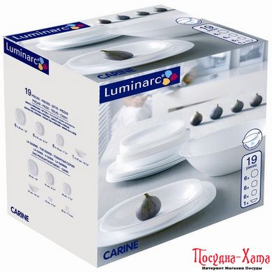 Luminarc Carine White Сервиз столоый 19пр E6344 E6344 фото