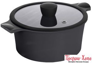 pot RINGEL Zitrone Black Кастрюля 20x10.5 см (3.0л) с крышкой (RG-2108-20 BL- R)