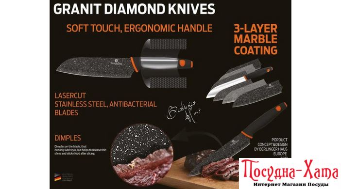 BERLINGERHAUS Granit Нож кухонный для мяса Слайсер 20 см. BH-2097 BH-2097 фото