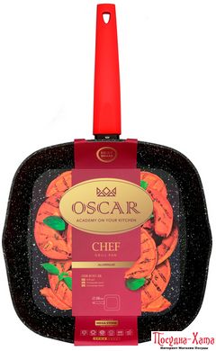 Сковорода OSCAR CHEF гриль 28 см б/крышки (OSR-8101-28)