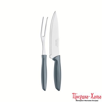 Наборы ножей TRAMONTINA PLENUS grey 2 пр (нож 178 мм, вилка) инд. бл. (23498/610)