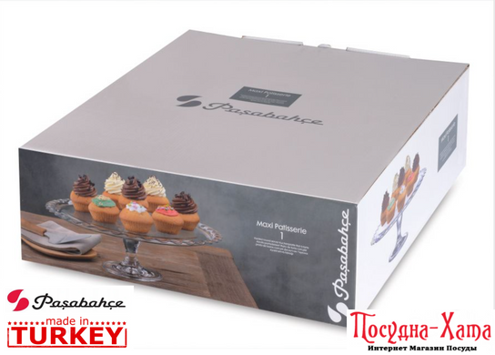 Блюдо тортовница на ножке 37 см. Patisserie Pasabahce - 96804 96804 фото