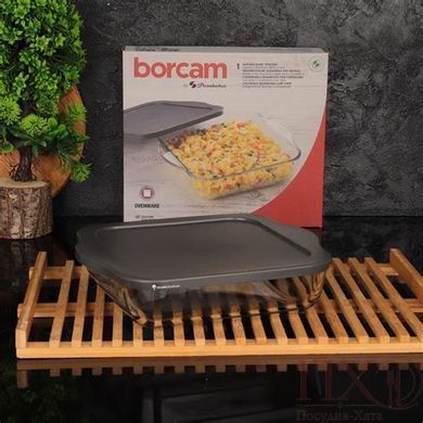 Форма&nbsp;жароміцна&nbsp;з&nbsp;сірою&nbsp;кришкою&nbsp;1,95л.&nbsp;26Х22см.&nbsp;BORCAM&nbsp;Pasabahce&nbsp;-&nbsp;59034g 59034G фото