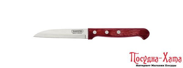 Нож TRAMONTINA POLYWOOD д/овощей 76 мм (черв.дер) инд. уп. (21121/173)