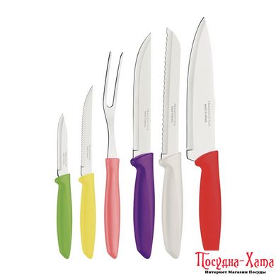Набори ножів TRAMONTINA PLENUS grey набор ножів 6пр різнокол. інд.бл (23498/916)