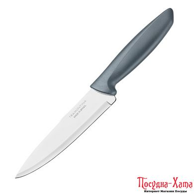 Нож TRAMONTINA PLENUS grey н-р ножей 3пр (нож 76,178мм, плас.дост) инд.бл (23498/614)