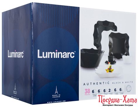 LUMINARC Authentic Black&White Сервиз столовый-38пр - P4677 P4677 фото