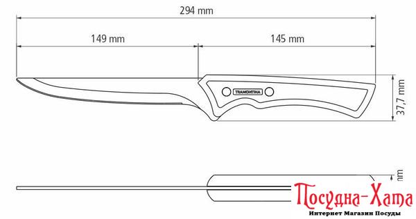 Нож TRAMONTINA Churrasco Black разделочный 152 мм (22840/106)