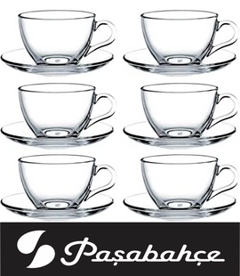 Чашка з блюдцем 2 пр. 240 мл. * Basic Pasabahce - 97948-1 97948-1 фото