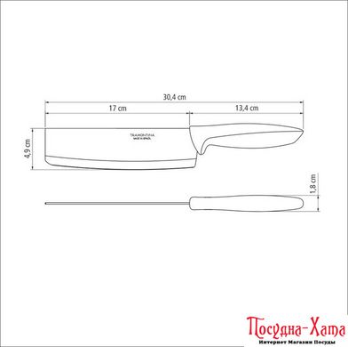 Нож TRAMONTINA PLENUS light grey поварской широкий 178мм инд. блистер (23444/137)