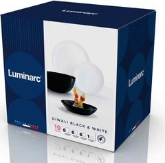 Luminarc Diwali Black & White Сервиз столовый 19 пр. - Р4360 P4360 фото