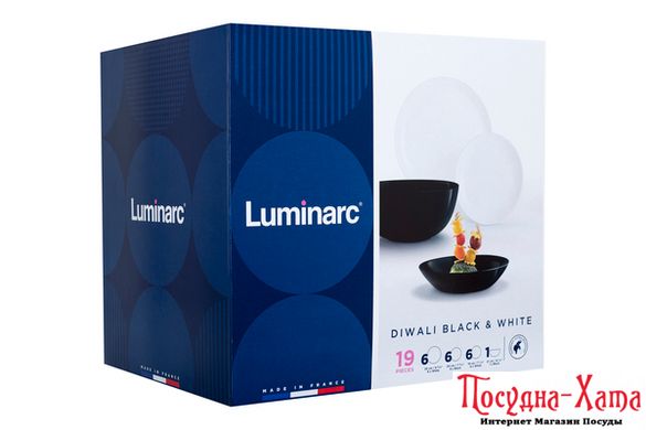 Luminarc Diwali Black & White Сервиз столовый 19 пр. - Р4360 P4360 фото