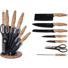 Набір кухонних ножів 8 предметів ROYALTY LINE - RL WD8L з подарунком, Чорний