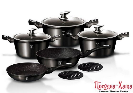 BERLINGERHAUS Metallic Black Набор посуды 10 предметов BH-1663N BH-1663N фото
