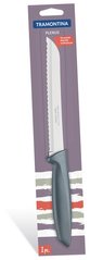 Нож TRAMONTINA PLENUS grey нож д/хлеба 178мм инд.блистер (23422/167)