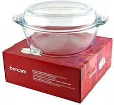 Кастрюля жароміцна з кришкою 1,5л. BORCAM Pasabahce - 59023 59023 фото