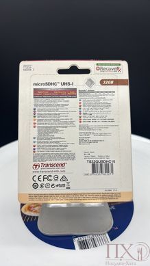 Карта пам'яті microSDHC 32 ГБ Class 10 + адаптер Transcend &ndash; TS32GUSDHC10 TS32GUSDHC10 фото