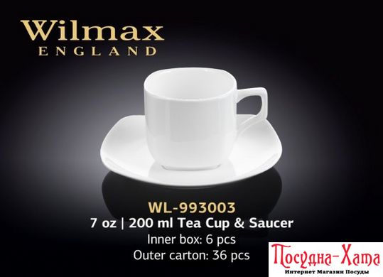 Wilmax Набір чайний(чашка 200мл-4шт,блюдце-4шт)-8пр Color WL-993003/4C WL-993003/4C фото
