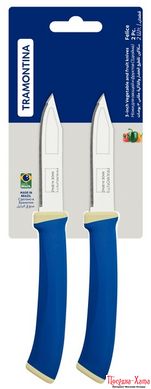 Наборы ножей TRAMONTINA FELICE blue нож д/овощей м/зубчатый 76мм 2шт (23491/213)
