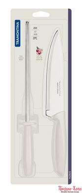 Набори ножів TRAMONTINA PLENUS light grey н-р нож2пр(ніж178мм,мусат)інд.бл (23498/311)