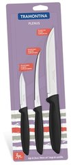 Нож TRAMONTINA PLENUS black н-р ножей 3пр (том, овощ, д/мяса) инд.бл (23498/013)