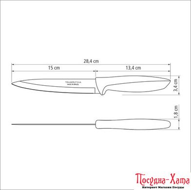 Нож TRAMONTINA PLENUS light grey разделочный 152мм инд. блистер (23424/136)