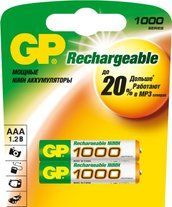 Аккумулятор AAA 1000 mAh Ni-MH минипальчик GP - 079061 079061 фото