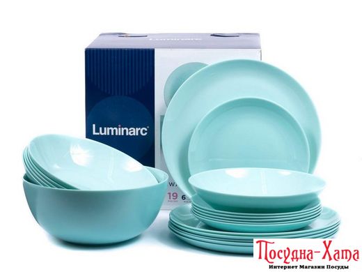 Luminarc Diwali Light Turquoise Сервиз столовый 19 пр. - P2947 P2947 фото
