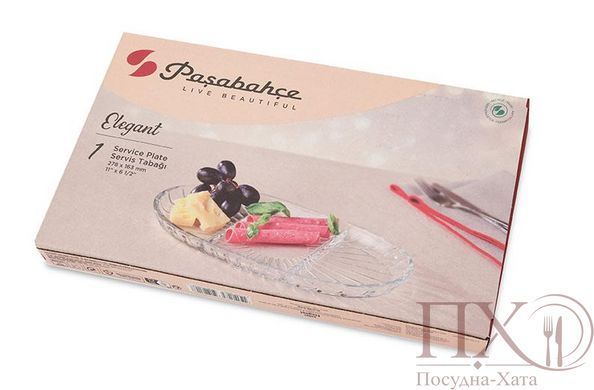 Блюдо овал з роздільником 16,5Х24 см. Elegant Pasabahce - 54903 54903 фото