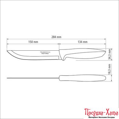 Наборы ножей TRAMONTINA PLENUS light grey д/мяса 152мм -12шт коробка (23423/036)