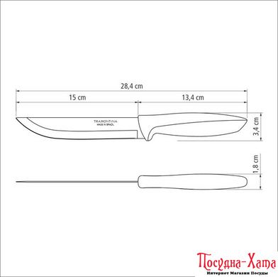 Нож TRAMONTINA PLENUS light grey д/мяса 152мм инд. блистер (23423/136)