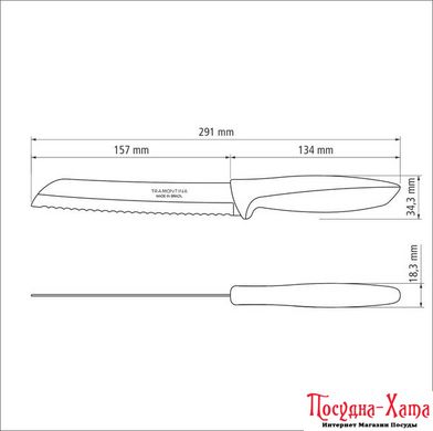 Набори ножів TRAMONTINA PLENUS light grey д/хліба 178мм -12 шт коробка (23422/037)