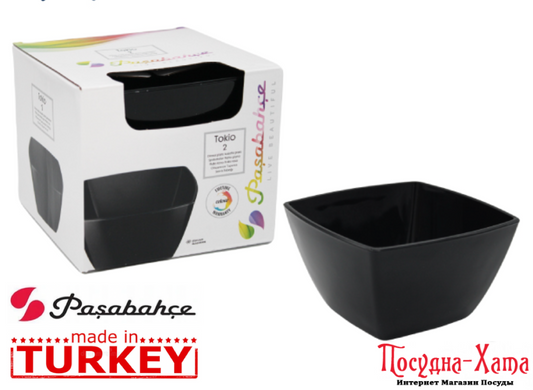 Салатники 12Х12 см. 580 мл. набор 2 шт. Tokio Black Pasabahce - 53056В 53056В фото