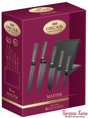 Набори ножів OSCAR MASTER Набір з 5 ножів + обробна дошка (OSR-11002-6)