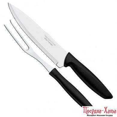 Набори ножів TRAMONTINA PLENUS black н-р 2пр(ніж178мм,виделка д/м`яса)інд.бл (23498/010)