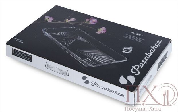 Блюдо тортівниця 28Х17 см. Madlen Crystallin Pasabahce - 68693  68693 фото