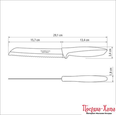 Нож TRAMONTINA PLENUS light grey нож д/хлеба 178мм инд. блистер (23422/137)