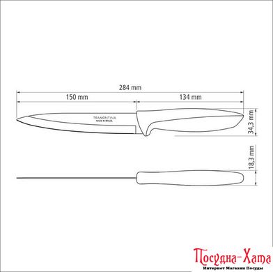 Набори ножів TRAMONTINA PLENUS light grey обробний 152мм -12шт коробка (23424/036)
