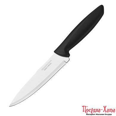 Нож TRAMONTINA PLENUS black н-р ножей 3пр (нож 76,178мм, плас.дост) инд.бл (23498/014)