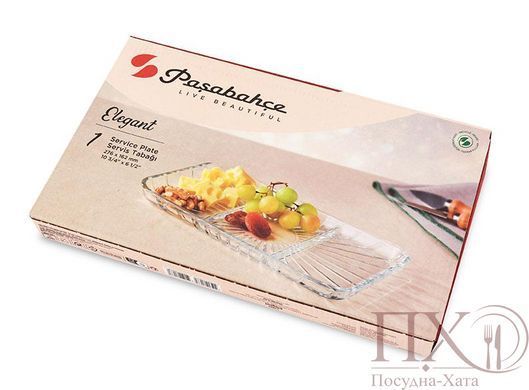 Блюдо з роздільником 276Х162 mm. Elegant Pasabahce - 54983 54983 фото